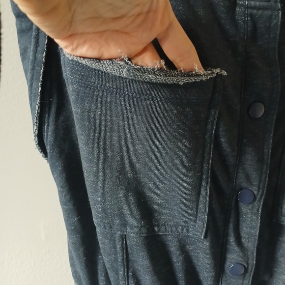 Daily‎ Practice Anthropologie Size M Utility Jumpsuit Dark Gray Pockets Stretch - Picture 5 of 16